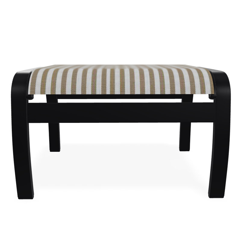 Repose-pieds d'extérieur avec coussin Askar, Noir texturé, Brun clair