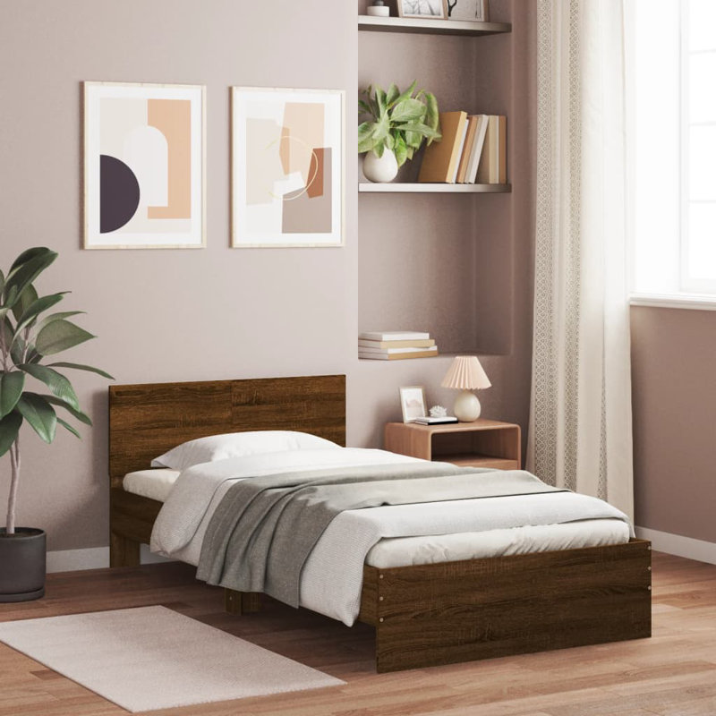 Bed, Brown Oak, 100 x 200 cm