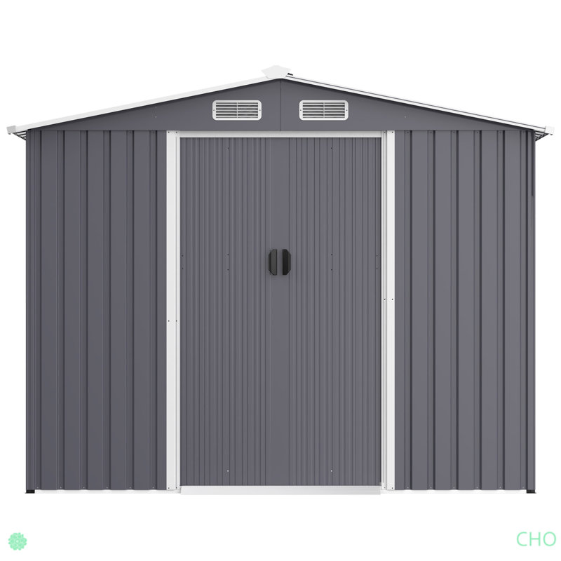 Grande remise en métal pour l'extérieur, H 76,36 po x l 100,37 po x P 143,73 po