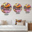 Paysage peint avec des arbres colorés dans la forêt - Horloge murale traditionnelle-59913835
