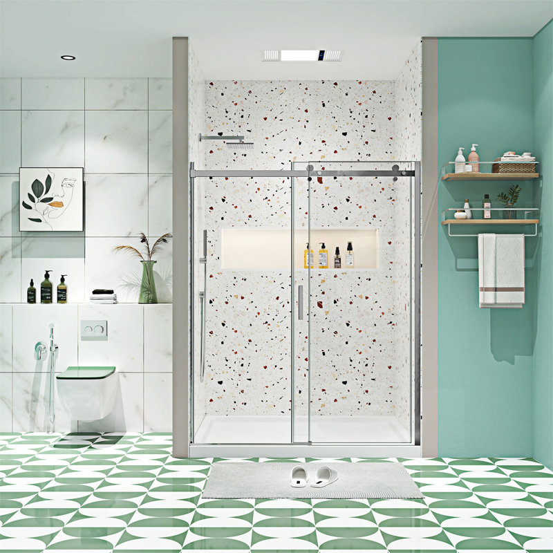Porte de douche coulissante, Chrome chrome