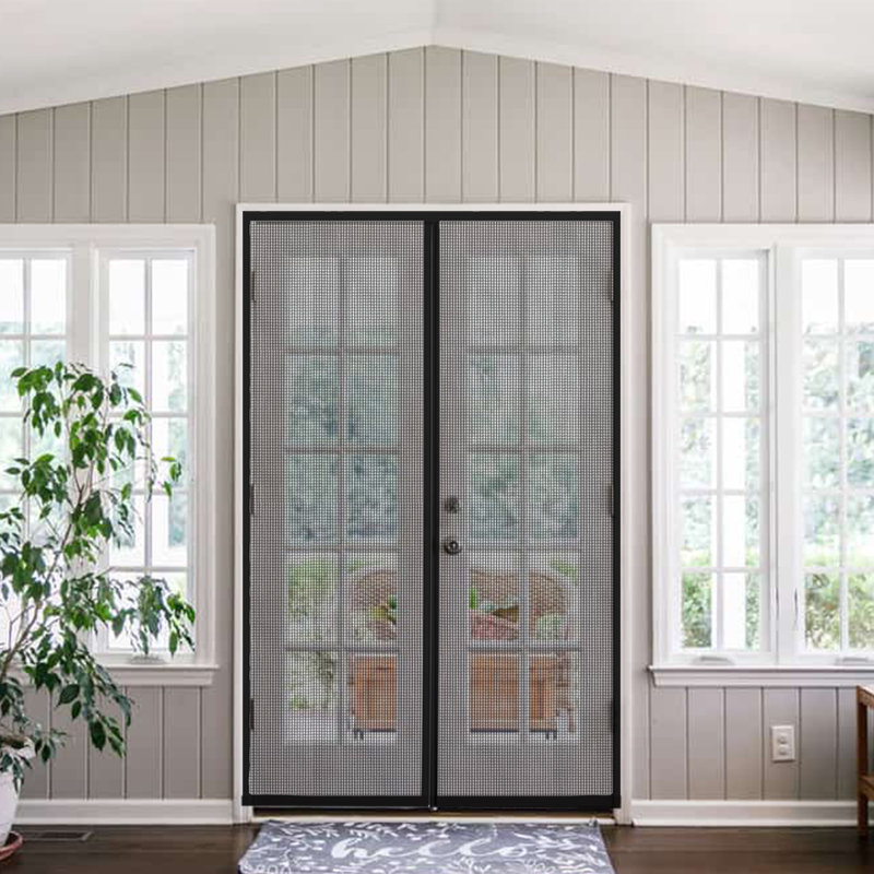 Covers & All Magnetic Screen Door Mesh, Made of 6 Oz Black Mesh Resistant to Abrasion Magnetic Screen, 203.2cm H x 61cm W