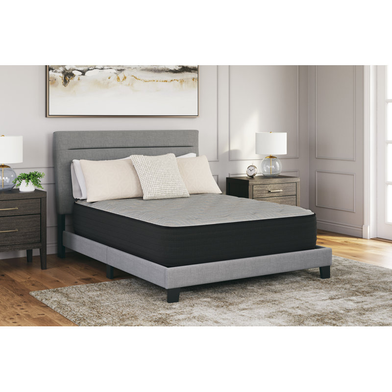 Queen Size Blue and Gray Gel Memory Foam Innerspring Mattress