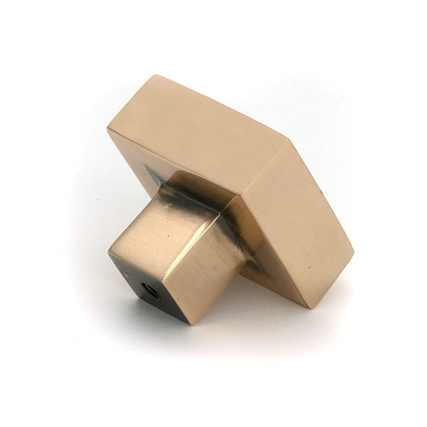 Albers Square Knob, 1.18" Knob Diameter, Polished Bronze