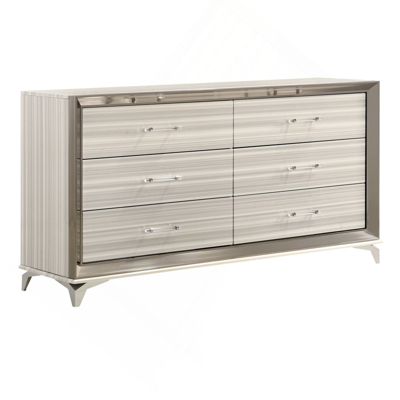 Commode de rangement chic et contemporaine à 6 tiroirs