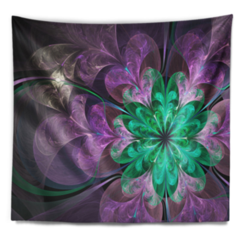 Tapisserie florale mauve scintillante, H 32 po x l 39 po