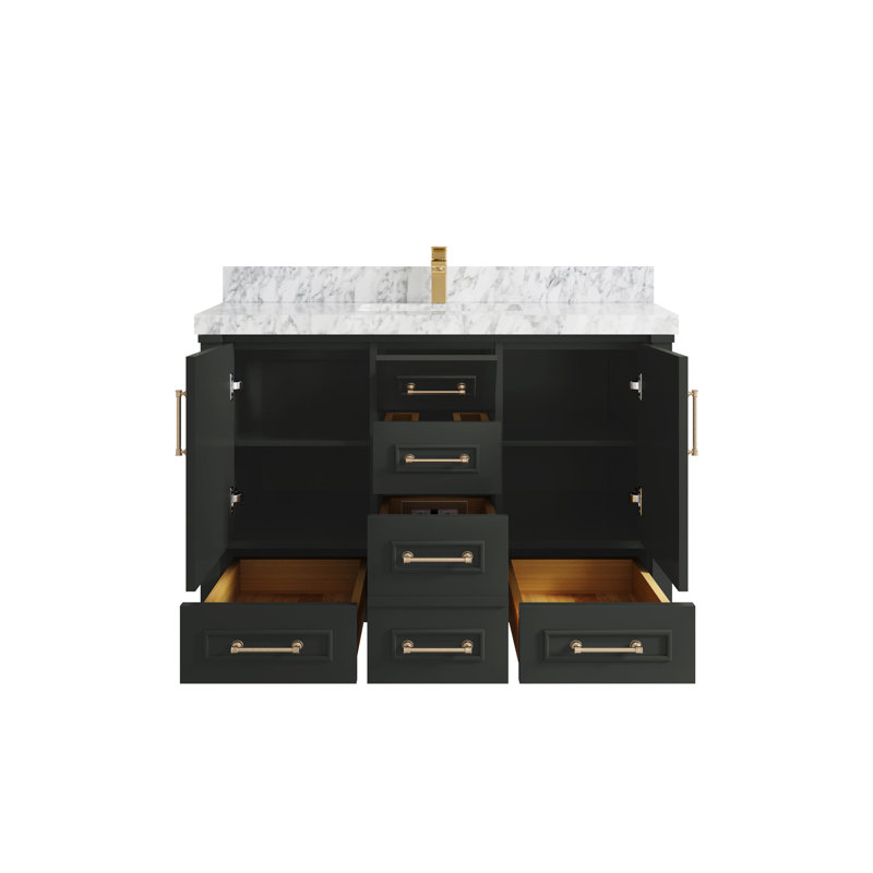 Meuble-lavabo simple avec plateau en marbre Aberdeen
