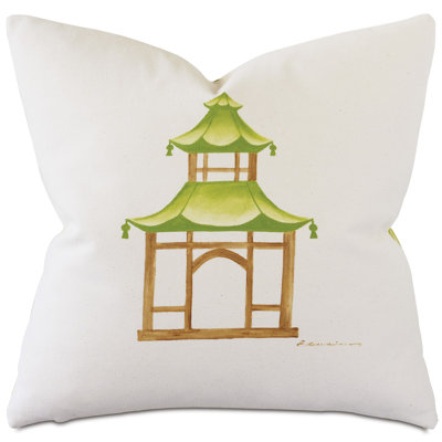 Monogram Appliqued Feather Reversible Throw Pillow
