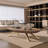 51" Oval Coffee Table, Modern Walnut Wood Cocktail Table with Gold Metal Legs