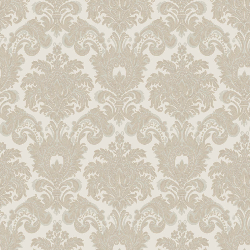 Italian Silks and Damasks 10.05m x 53cm Textured Satin Wallpaper Roll, Beige