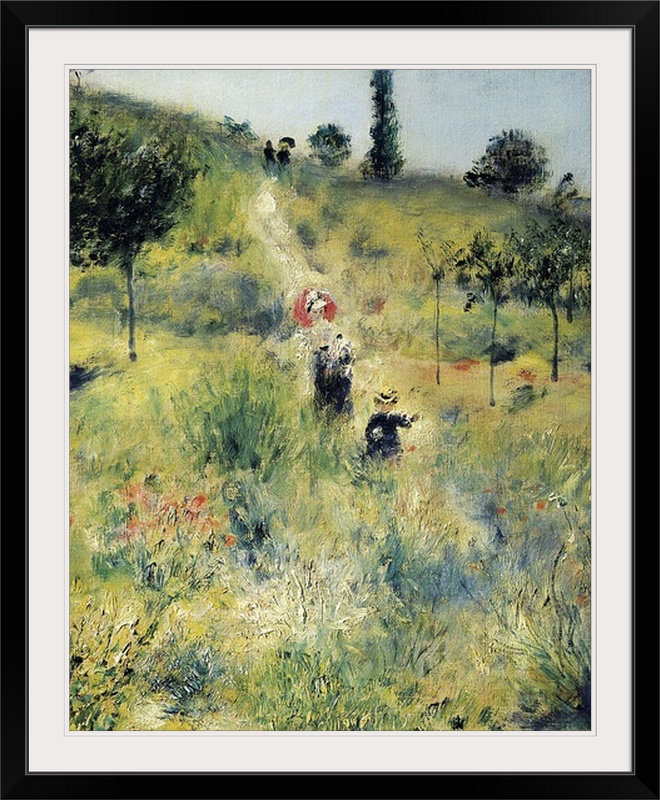 « the path through the long herbe » par pierre-auguste renoir, reproduction d’art, Cadre noir, H 38 po x l 32 po x P 1 po