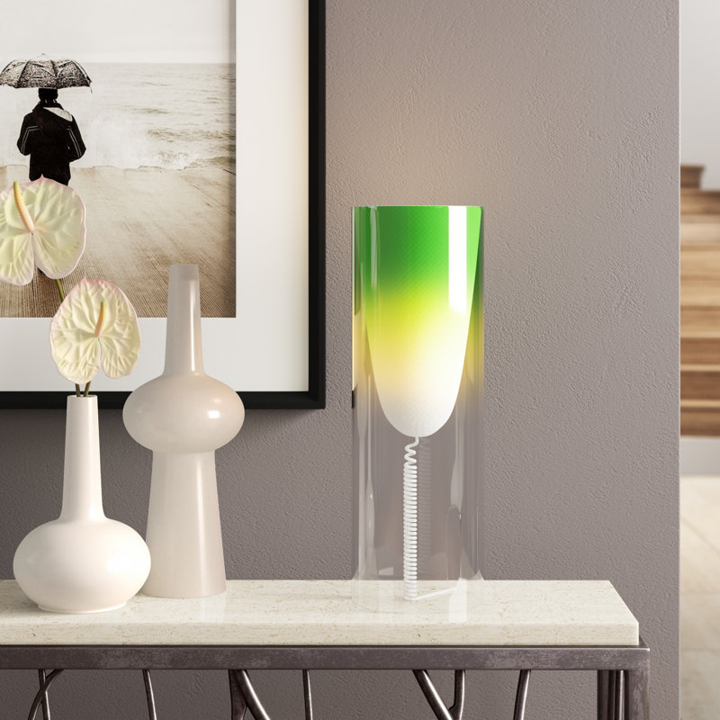 Table Lamp, 21.75" H x 15.5" W x 15.5" D, Green
