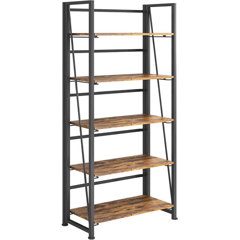 Shorehaven 23.62'' W Metal Storage Rack, Black/Brown