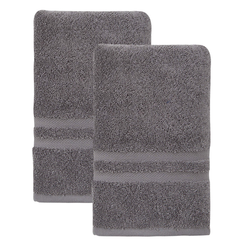 Hollington Turkish Cotton Hand Towel, Dark Gray