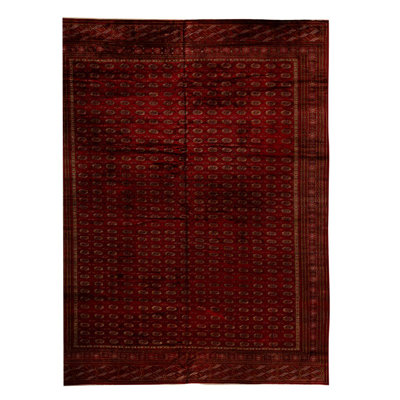 Tapis brun / rouge tissé à la main