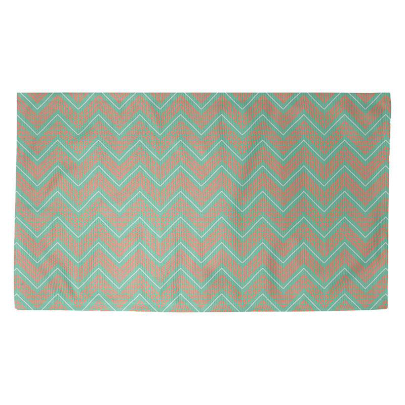 Tapis aqua/green area chevrons Stephenie, Rectangle 2 pi x 3 pi