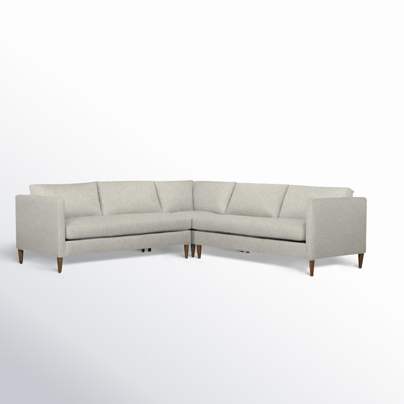Canapé modulaire en L rembourré 3 pièces Clifford, Tissage de billard cendré