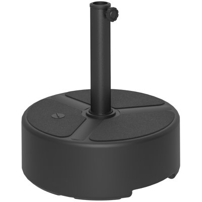 Round Patio Umbrella Base Holder, Heavy Duty Outdoor Umbrella Stand Base, Filled Up to 44lbs with Stand or 40lbs with Water for Garden, Poolside, Black