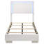 Lit simple à panneau à DEL - 81 po x 42,25 po x 48,5 po - Similicuir - 2 pièces - Lit - Blanc brillant - Panneau à DEL + ultrabrillant
