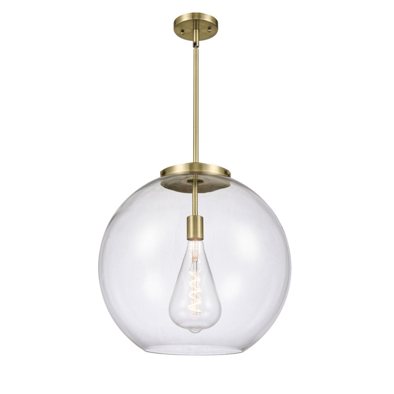 Luminaire suspendu simple à 1 lumière Ralph, Laiton antique