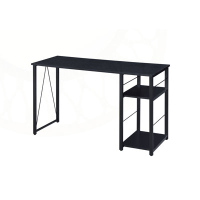 Finition noire avec grand espace de rangement et design moderne, parfaite pour le bureau à domicile ou le bureau.