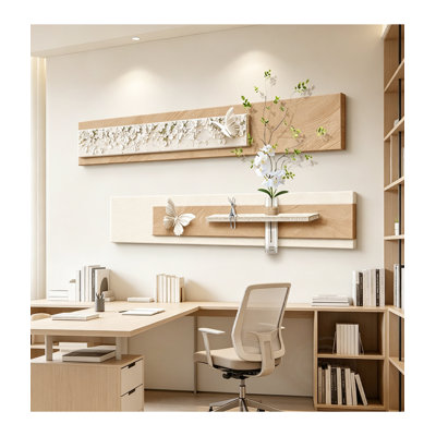 Décoration murale en grès crème de style 3D