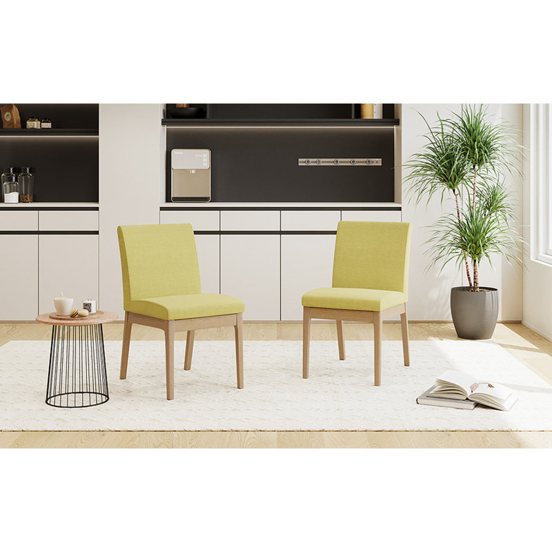 Chaise de salle à manger, Vert / Naturel