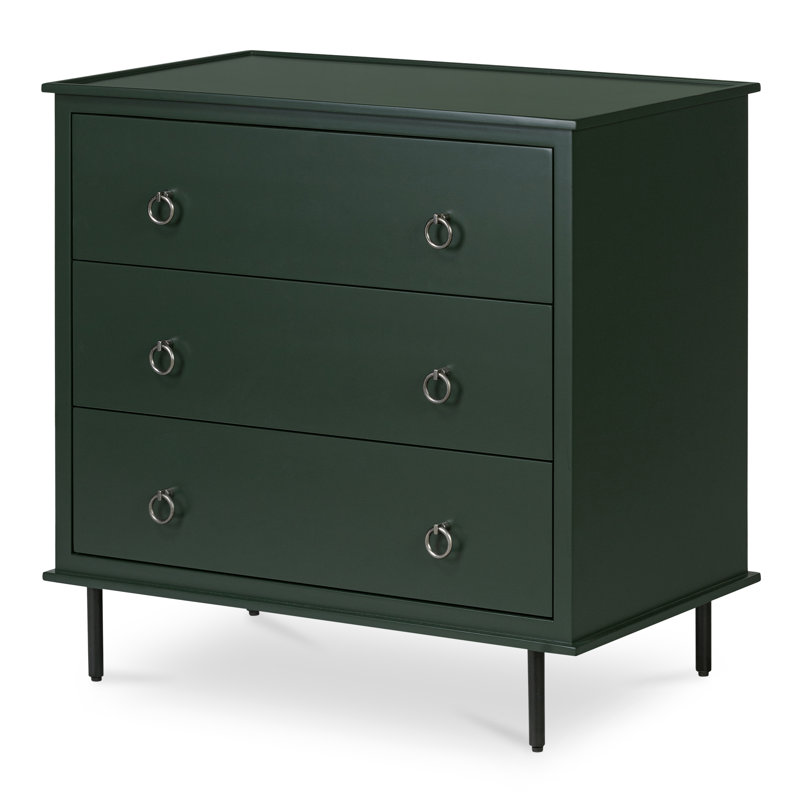 Shillington 3 DRAWER NIGHTSTAND, Deep Green