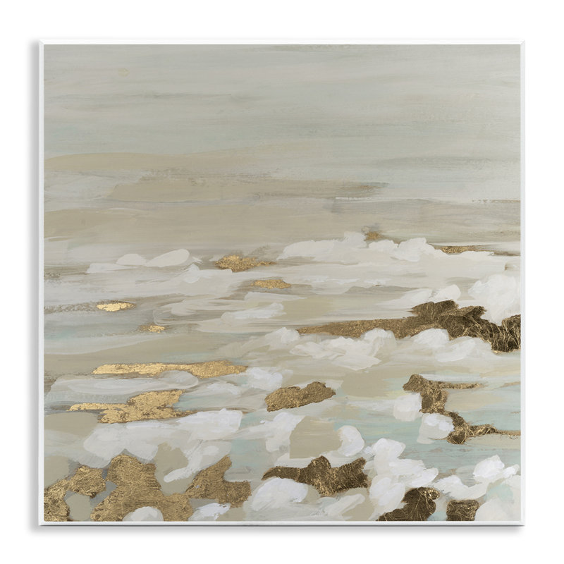 Plaque murale «Gilded Surf Abstract Waves», design par June Erica Vess