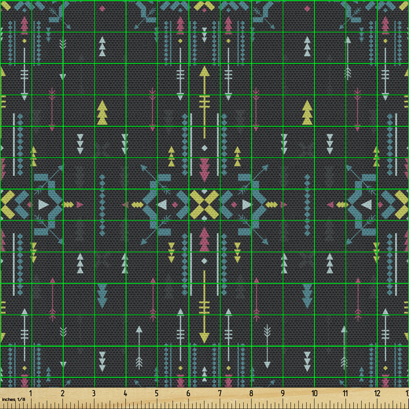 Charoletta Prehistoric Bohemian Geometric Motif Multi-Purpose Fabric