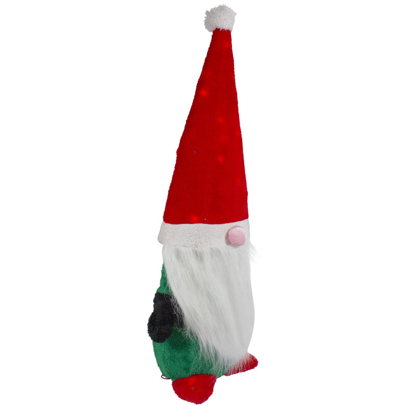 Décoration de jardin de Noël lumineux rouge et vert 35 pouces