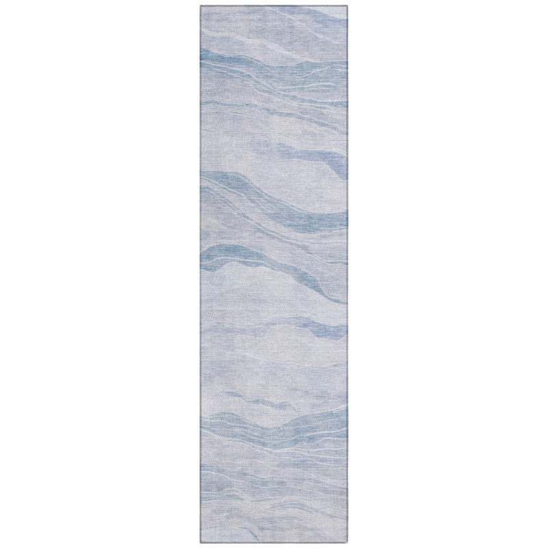 Machine Washable Indoor/Outdoor Christain ACN1250 Sky Rug, Runner 2'3" x 7'6"