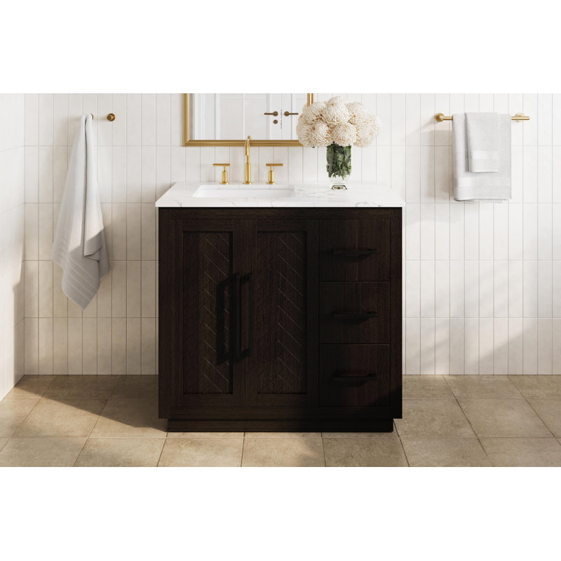 Meuble-lavabo simple 36 po, Chêne chocolat