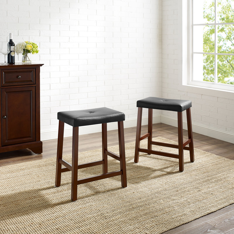 Tabouret de bar et de comptoir Braylie, Acajou rétro, Tabouret de comptoir (assise de 24 po de hauteur)