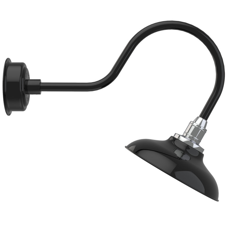 Luminaire de grange d’extérieur à del Ludwicka, H 8po x l 12 po x P 12 po, Noir
