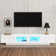 TV Stand with Fluted Tempered Glass Doors, Arched Cabinet Media Console & App-Controlled LED for TVs up to 95"