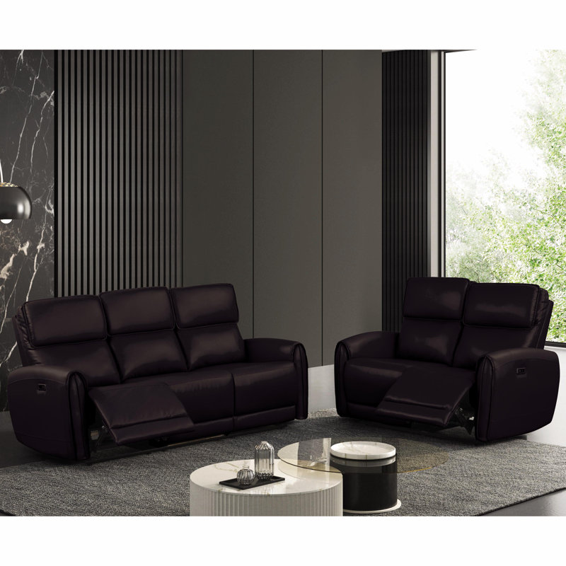 Ensemble de canapés électriques 2 pièces Lund, Noir
