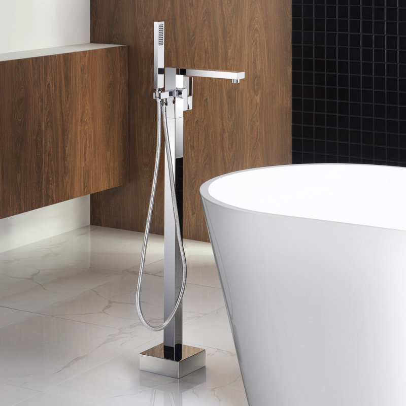 Robinet de baignoire monocommande à fixation au sol, Chrome