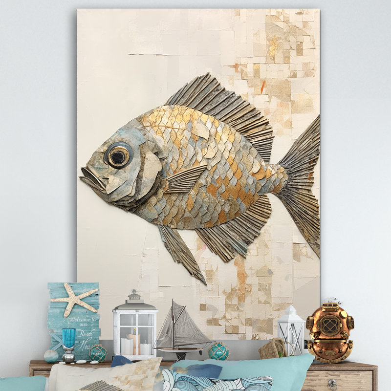Fish Harmony I - impressions sur toile, Toile tendue, H 32 po x l 24 po x P 1 po