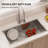 32" L Undermount Workstation Single Bowl Stainless Steel Kitchen Sink with Sink Grid