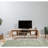 Modern TV Stand with Multiple Shelves, 55.1 x 19.7 x 15.7 inches | 100% Melamine Coated Particle Board, 0.7 inches Thick | Hornbeam Legs, Metal & Rope Handles, UV Coating, Wall-Mountable, Scandinavian Design-1507067758