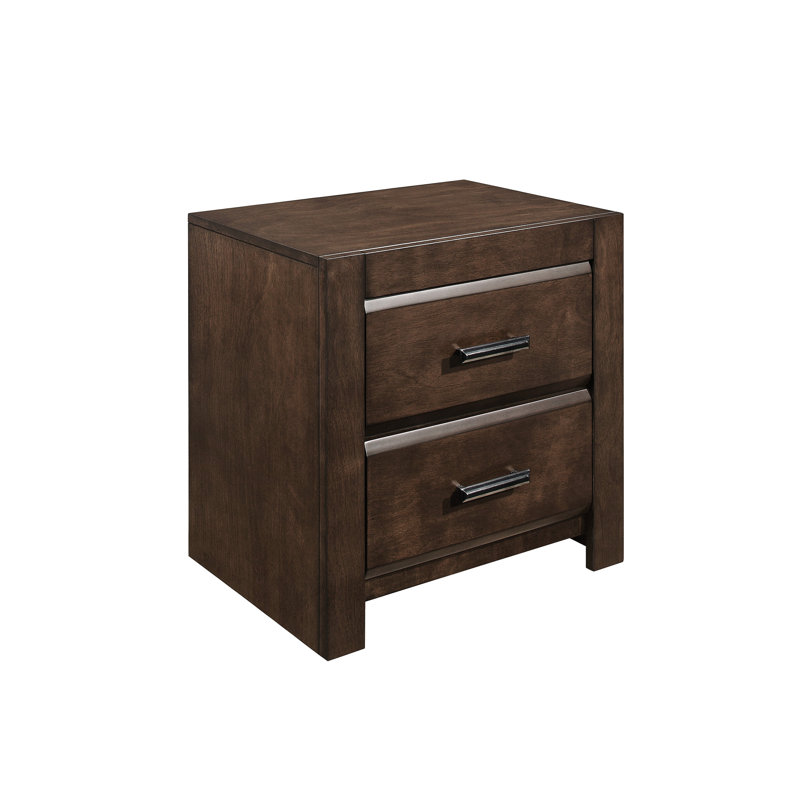 Mobilier de chambre à coucher contemporain - Pièce de décoration de table de chevet 2 tiroirs