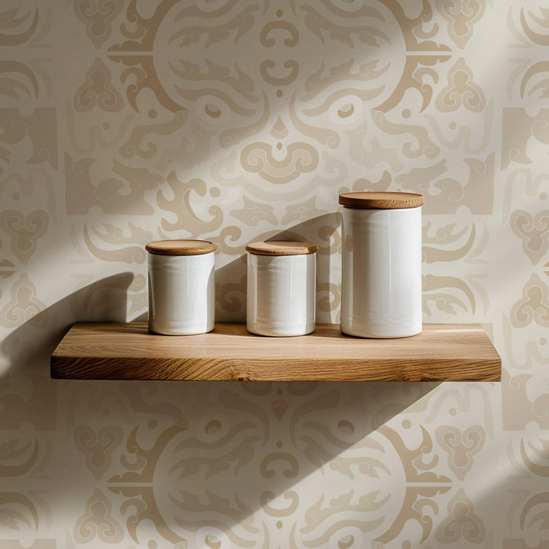 Shanghai Foo You Looking at 10' L x 24" W Wallpaper Roll, Wheat Field, Faux Grasscloth