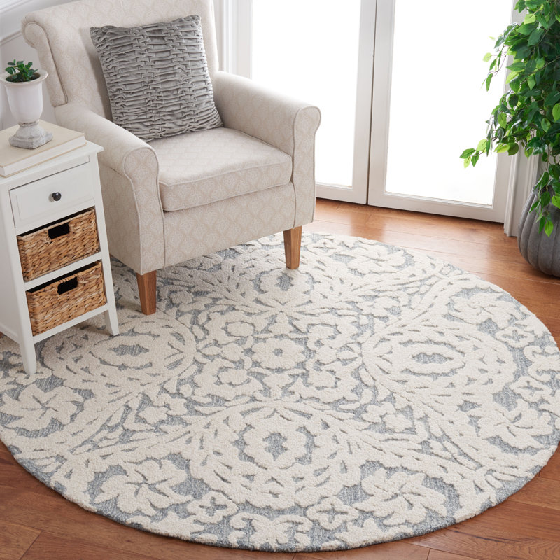 Tapis ivoire / gris Alaxandra 477, Rond 6 pi