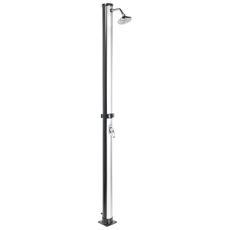 ELQUI Solar Powered Temperature Controlled Stainless Steel Free Standing Outdoor Shower and Footwash Spout