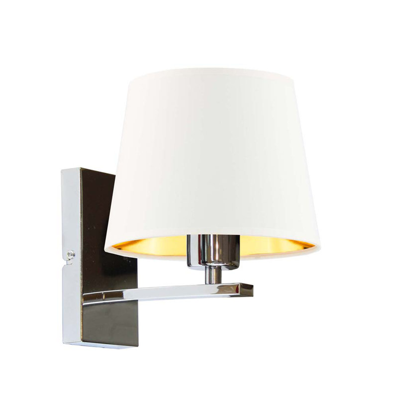 Eaddie Swing Arm Sconce, White, Silver
