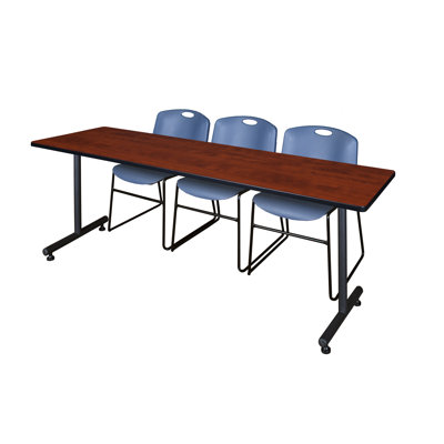 Kobe T-Base Training Seminar Table, 2 Zeng Stack Chairs
