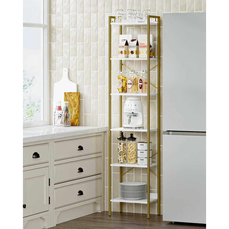 Bookcase, 6-Tier Bookshelf, Narrow Bookcase Shelving Unit for Living Room, Office, Sturdy, Bedroom, 24 x 40 x 185 cm, Industrial 