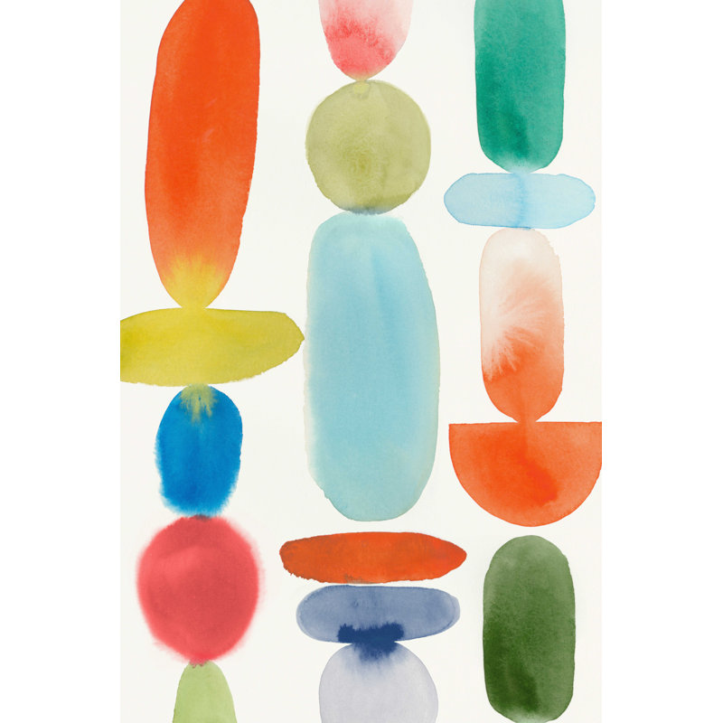 «Colorful Shapes II» par PI Studio - impression sur toile tendue, H 12 po x l 8 po