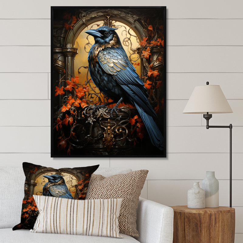 «Caillier Crow Dynamic Duality» sur toile, H 20 po x l 12 po x P 1 po, Cadre flottant noir